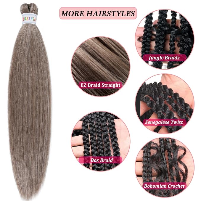 Ash Brown Braiding Hair