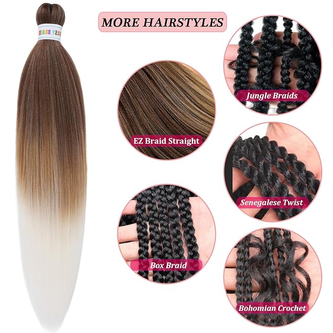 Brown White Ombre Braiding Hair