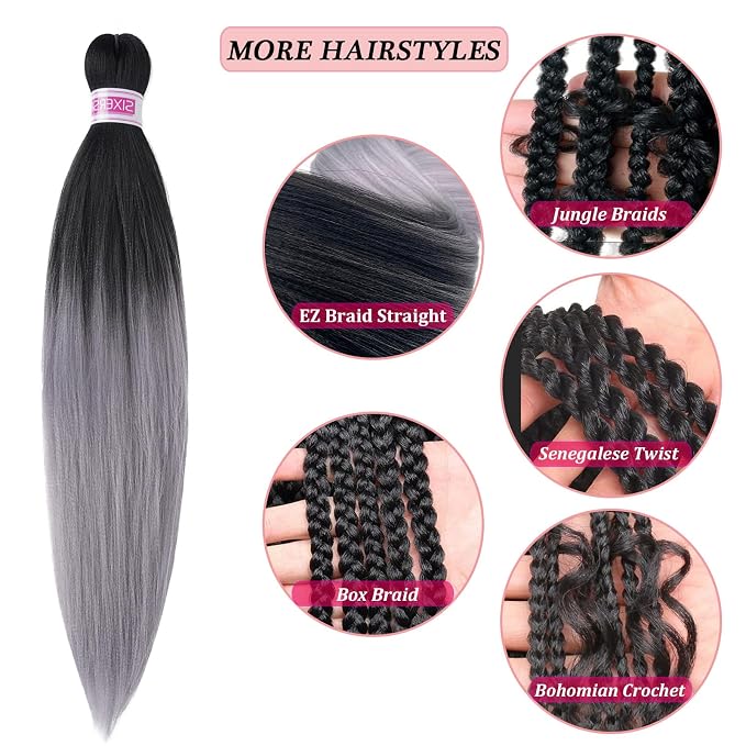 Gray Ombre Braiding Hair