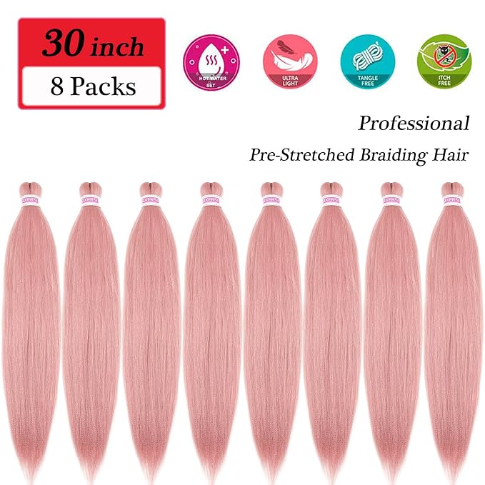 Rose Gold Pink Braiding Hair
