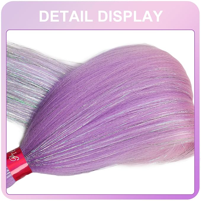 ombre purple pink lavender with tinsel