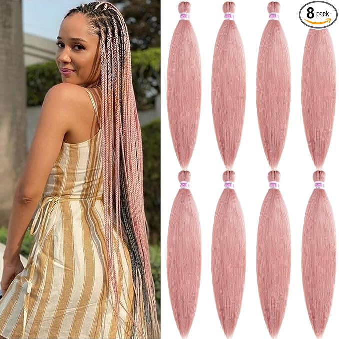 Rose Gold Pink Braiding Hair