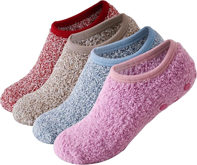 Wine Red/Light Khaki/Light Blue/Pink 4pairs
