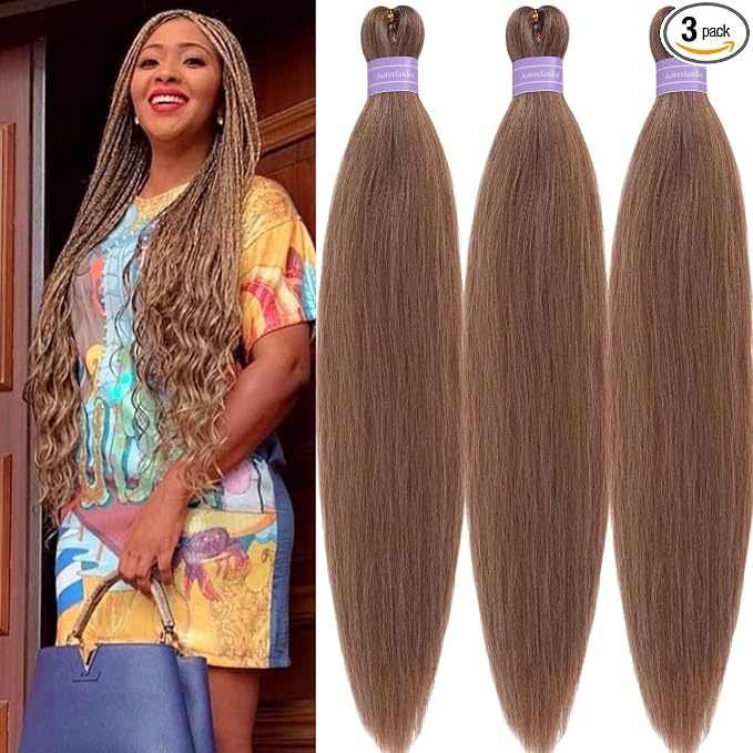 Mixed Honey Brown Blonde Braiding Hair Pre Stretched