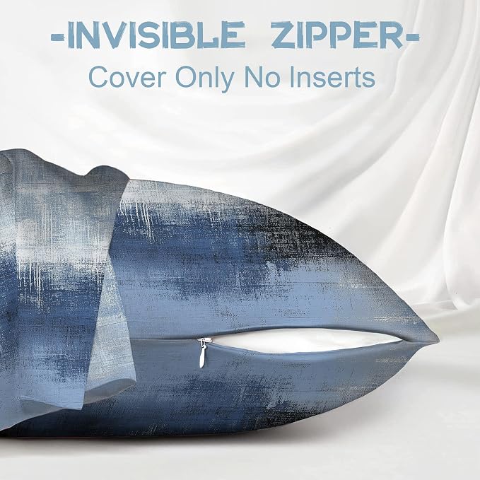 Abstract Blue and Gray Painting Modern