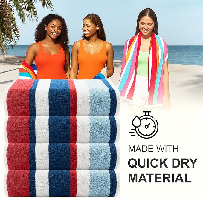 Bora Bora Beach Towel, 4 Pieces - Red
