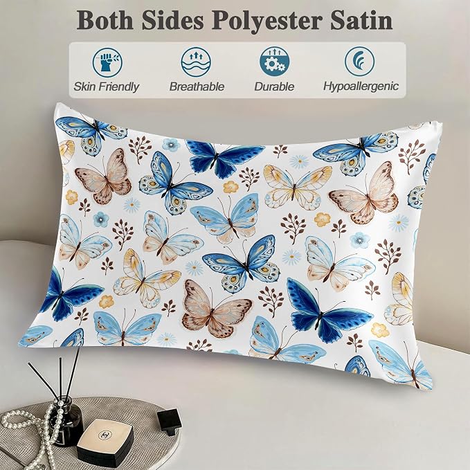 Vintage Blue Brown Butterfly