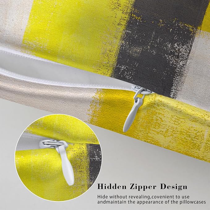 Yellow and Grey Abstract Art