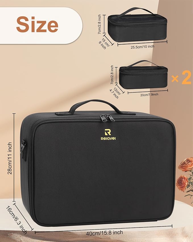 black with 3 clear bags