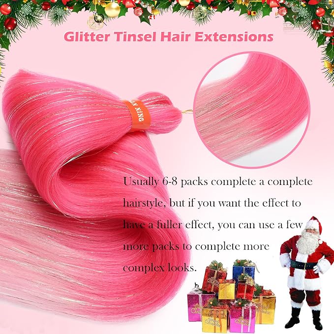 hotpink-pink with tinsel