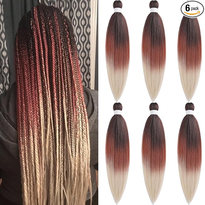 Ginger Blonde Ombre Braiding Hair 6 Packs