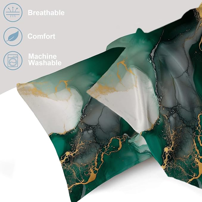 Abstract Green and Gold Marble