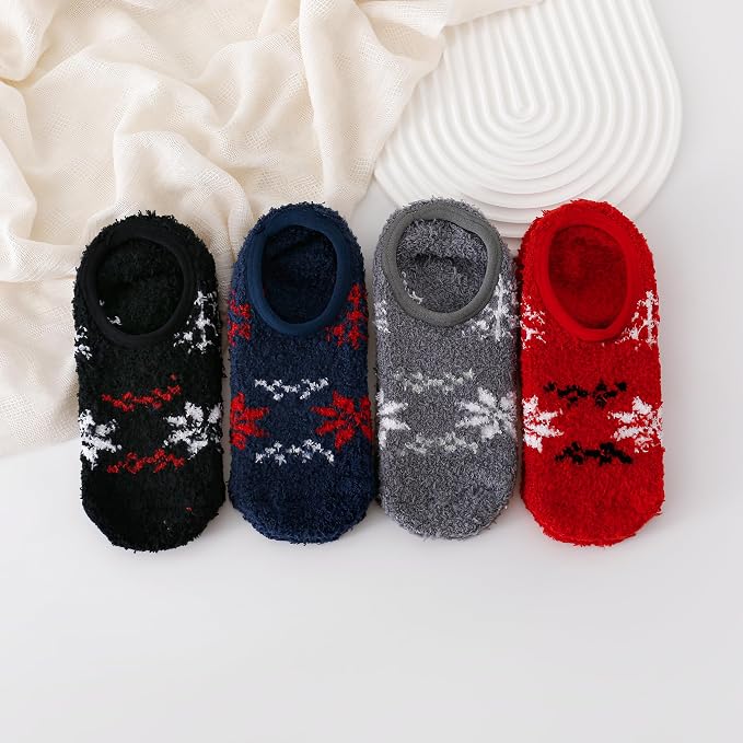 Snowflake Black/Navy/Gray/Red 4pairs