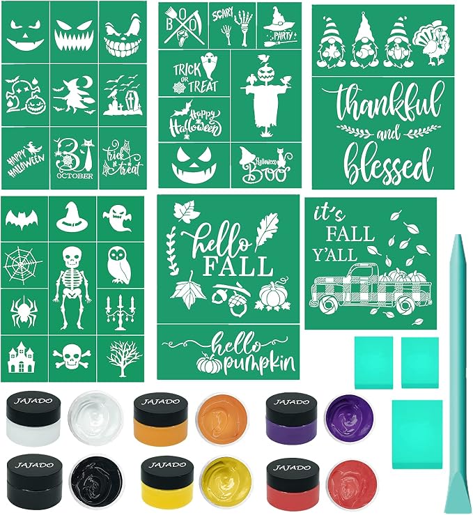 16 Pcs Halloween Stencils Kits