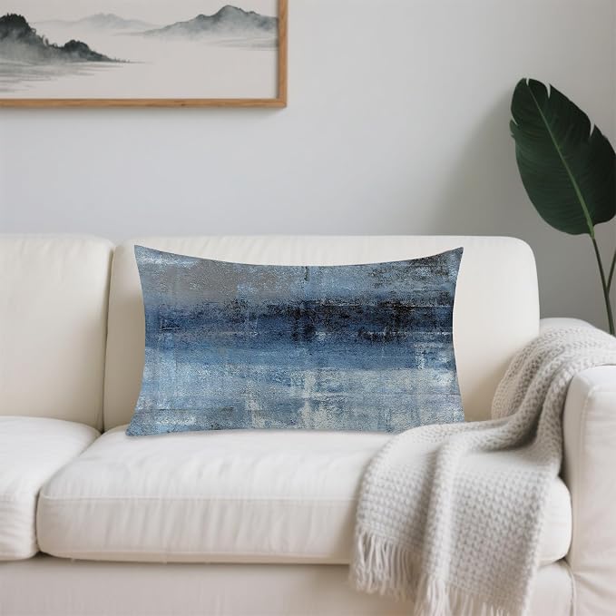 Blue and Grey Abstract Art