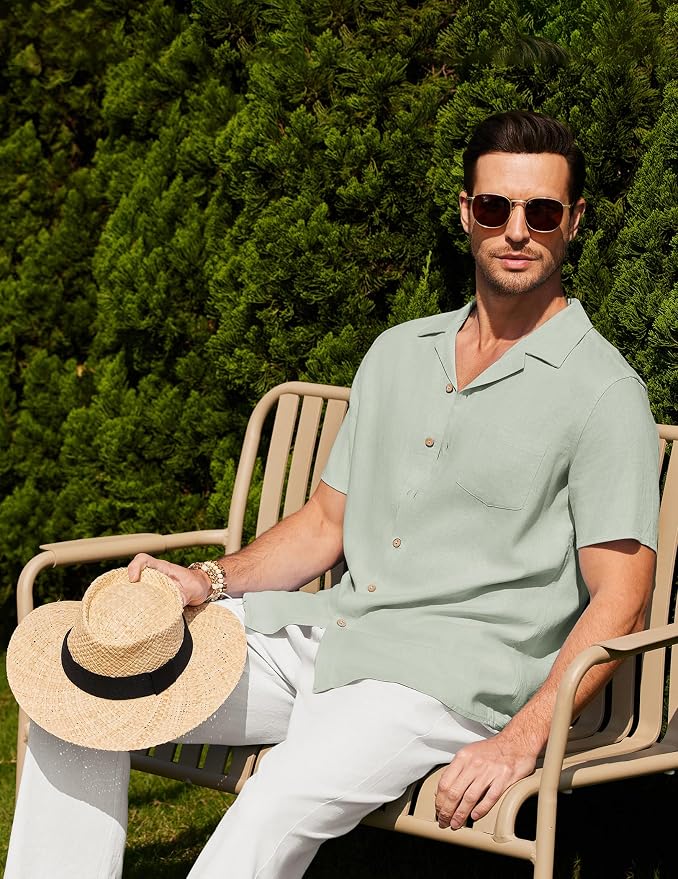 Sage Green Shirt/White Pants