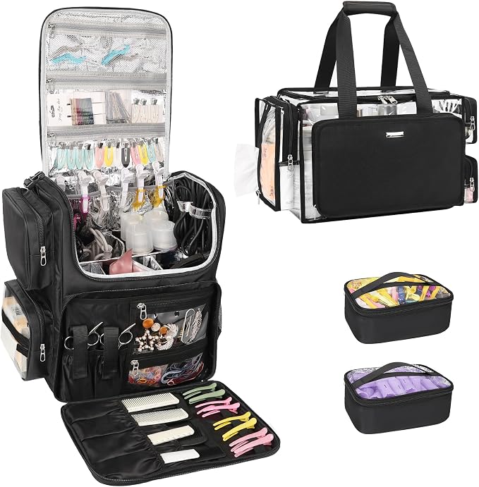 Black With large clear bag