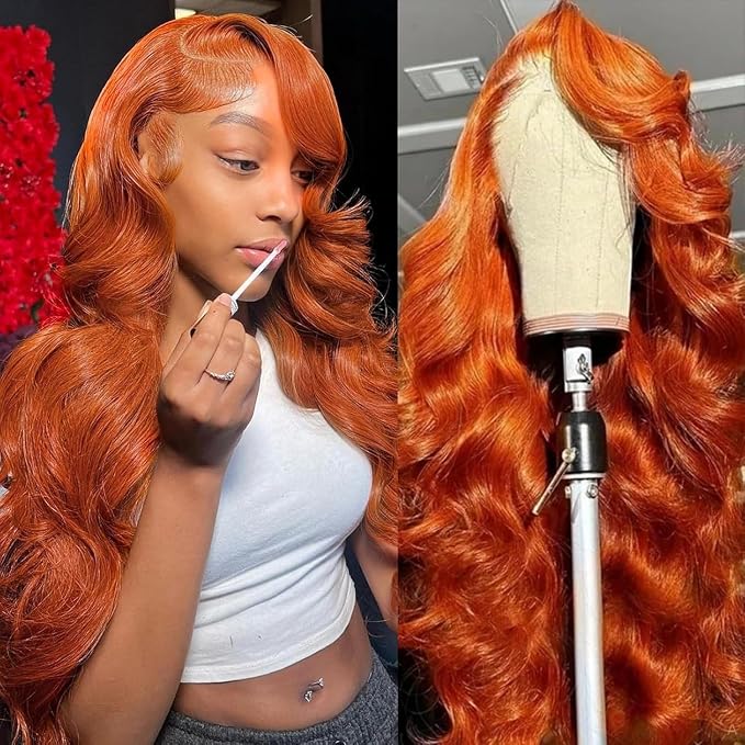 Ginger Body Wave Lace Front Wigs Human Hair
