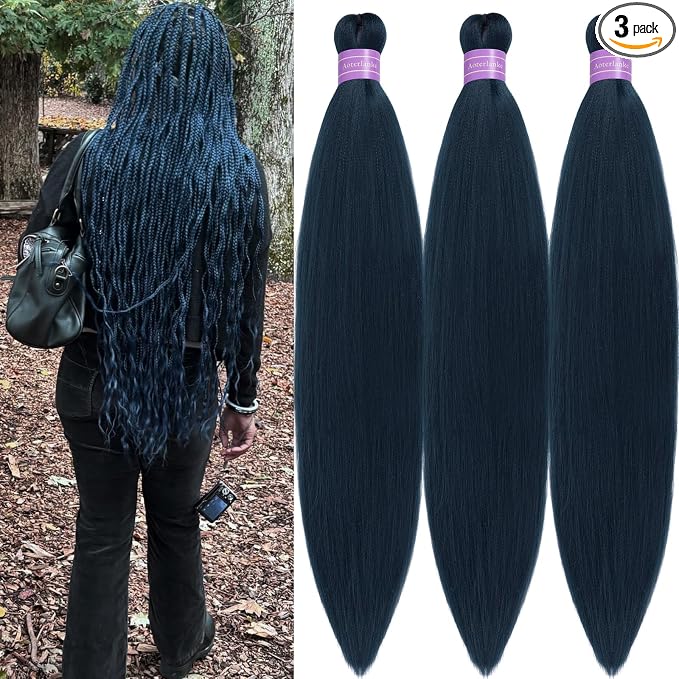 Navy Blue Braiding Hair Pre Stretched