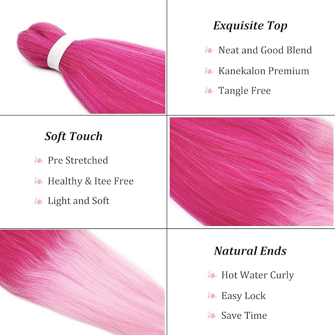 Mixed Pink Braiding Hair