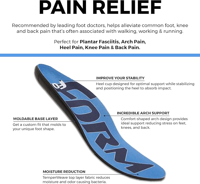 Blue -Maximum Support for Walking & Running Shoes