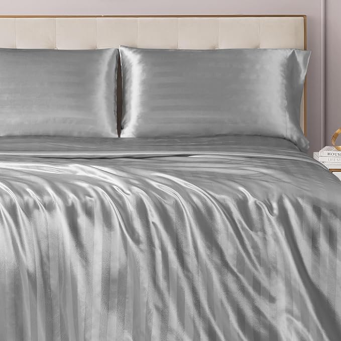 Grey Damask Stripe