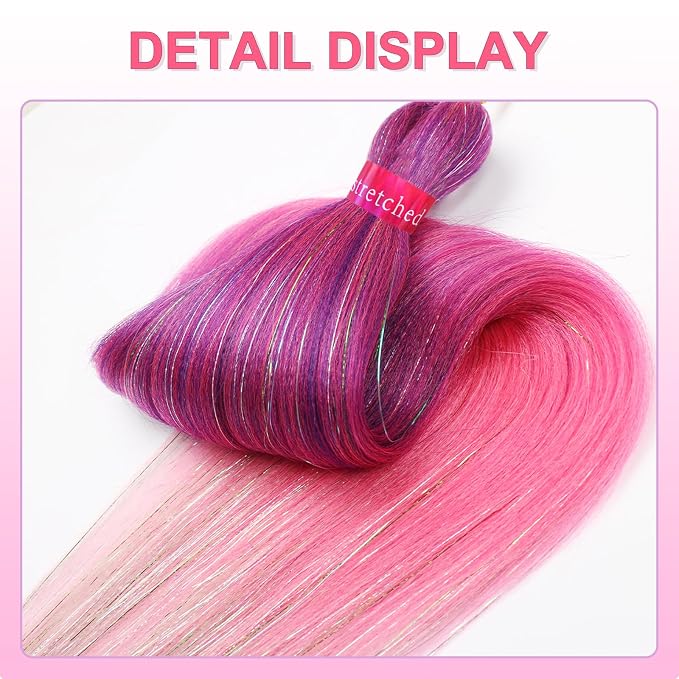purple hot pink with tinsel