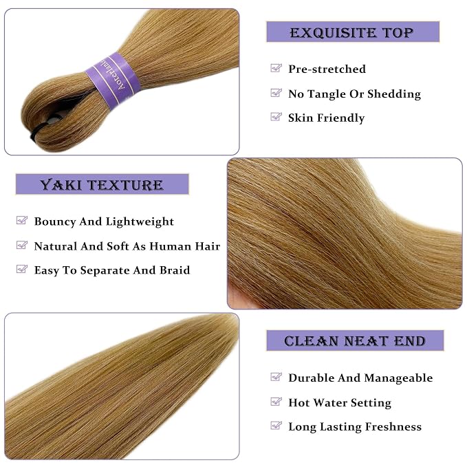 Honey Brown Blonde Braiding Hair Pre Stretched
