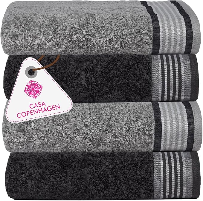 He & She 4pcs Bath Towel Set Pine Grey - Grey Violet