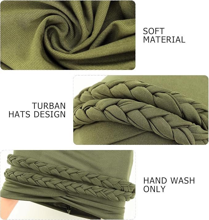 2 Pack Double Twisted Braid: Black, Olive-green