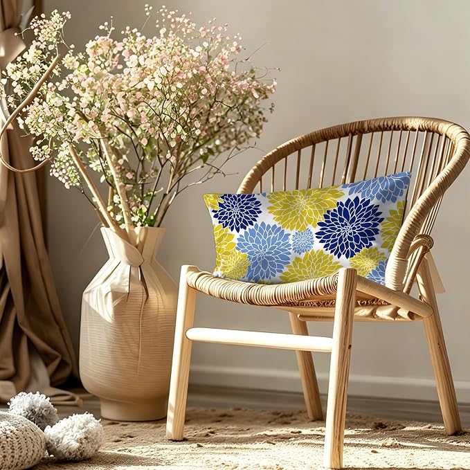 Yellow Navy Blue Flower