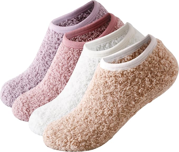 Purple/Pink/White/Khaki 4pairs