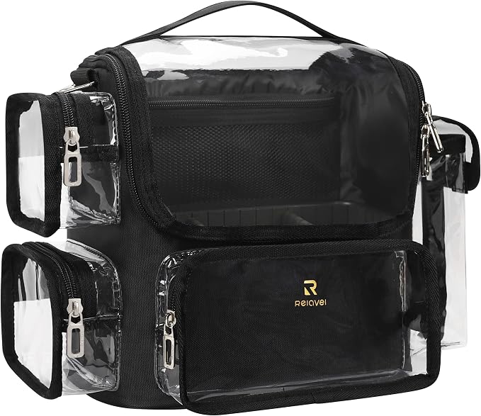 Black-Clear Makeup Brush Bag