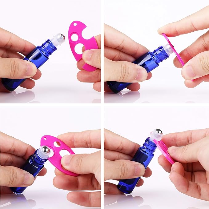 24 PACK Cobalt Blue Roller Bottles