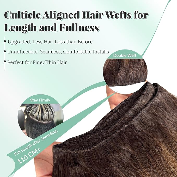 #2T6P2 Balayage Dark Brown Mixed Chestnut Brown