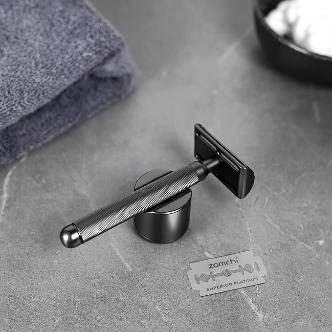 Matte Black Razor with Stand