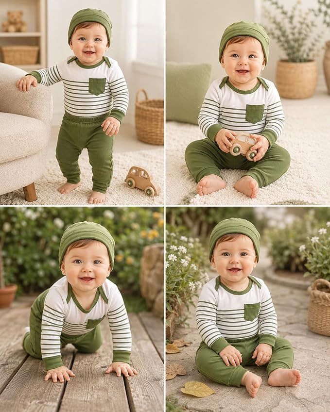 Olive Green Stripe