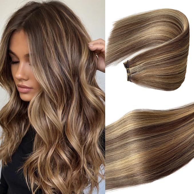#4/27 Brown and Caramel Blonde Highlights