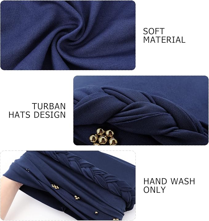 2 Pack Twisted Braid: Gold Bead Black, Navy Blue
