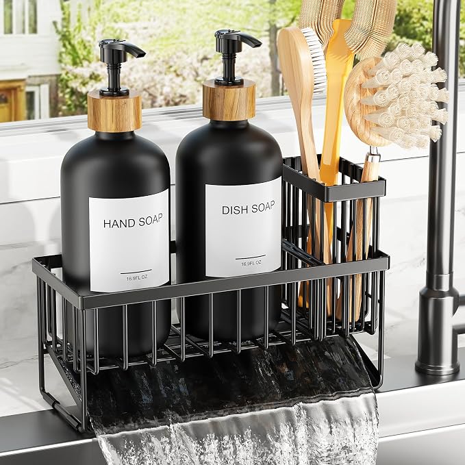 Black Sponge Holder + Black Bottle