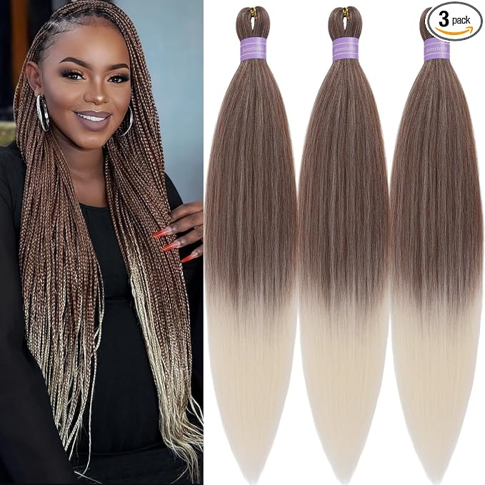 Ash Brown to Blonde Braiding Hair Pre Stretched