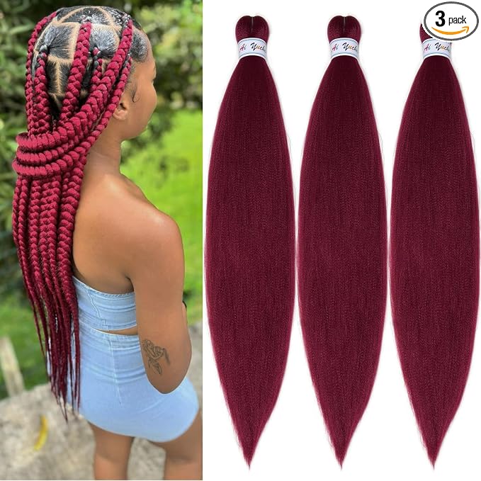 Burgundy Braiding Hair 3 Packs