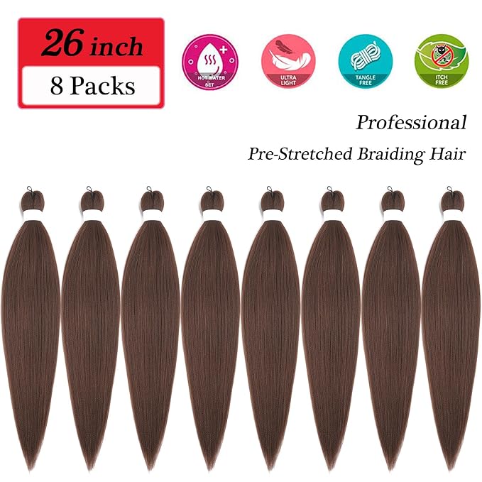 Brown Braiding Hair 8 Packs