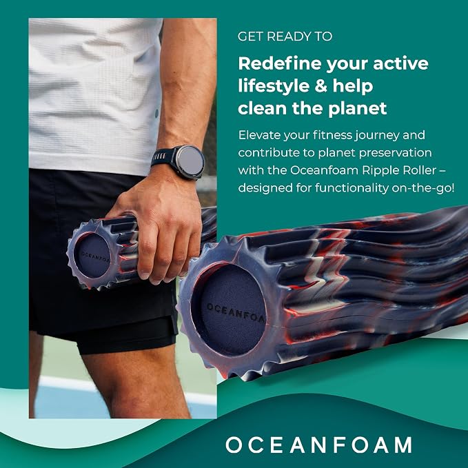 Red, Dark Navy & Natural Marbled