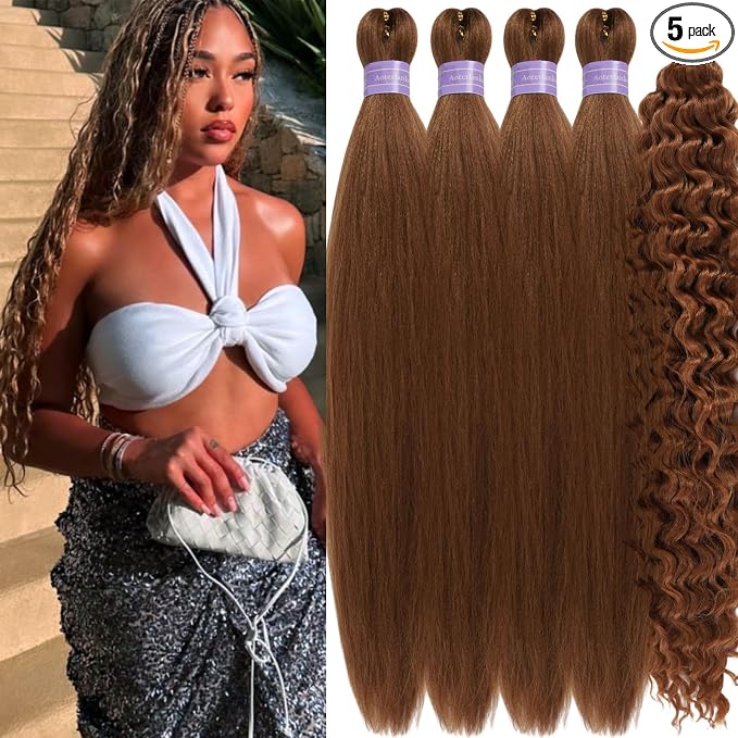 Mixed Honey Blonde Brown Braiding Hair with Boho Curls