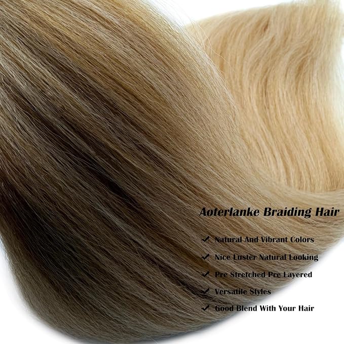 Mixed Golden Blonde Braiding Hair Pre Stretched