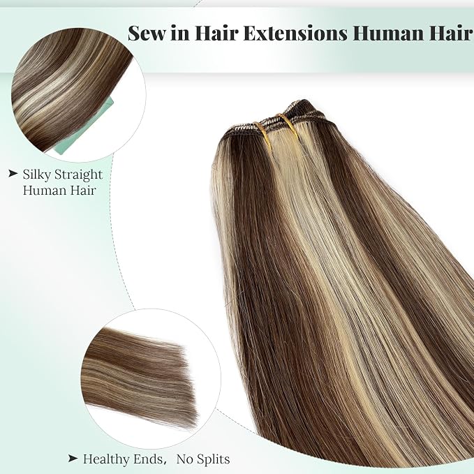 #4P613 Medium Brown and Bleach Blonde