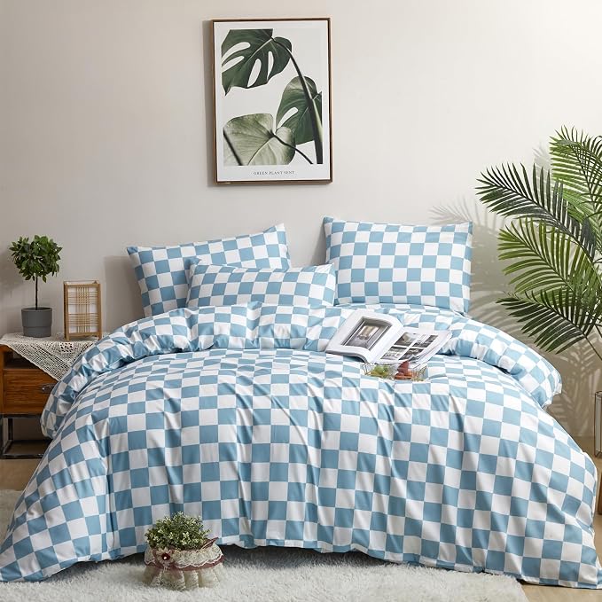 Grid Blue White