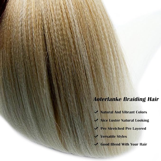 Brown Blonde Ombre Braiding Hair Pre Stretched