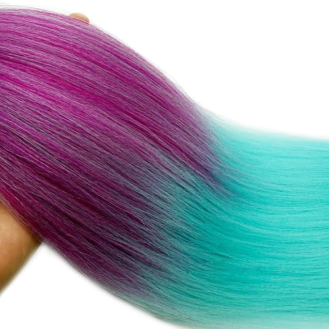 Pink and Mint Braiding Hair Pre Stretched